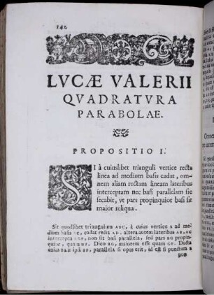 Lucae Valerii quadratura parabolae.