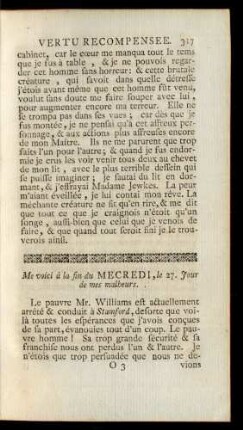 Me voici à la fin du Mecredi, le 27. Jour de me malheurs.