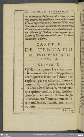 Caput VI. De Tentatione Prosperitatis Humanae