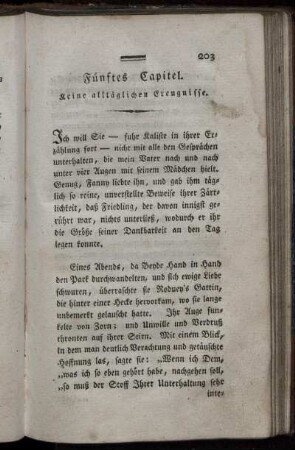 Fünftes Capitel. Keine alltäglichen Ereugnisse.