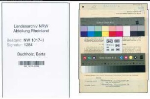 Entnazifizierung Berta Buchholz , geb. 26.03.1876 (Geschaeftsinhaberin)