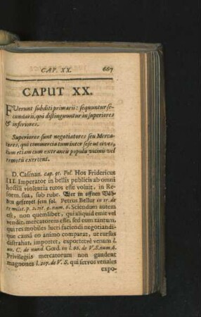 Caput XX. Fuerunt subditi primarii: sequuntur secundarii, qui distinguuntur in superiores & inferiores.