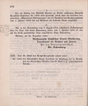 123. Das 28. Stück des Reichs-Gesetzblatts enthält unter ...