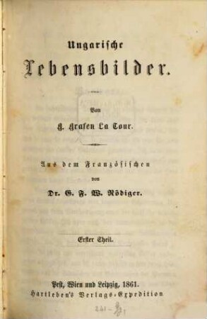 Ungarische Lebensbilder, 1