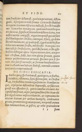 De Fidei Efficatia.