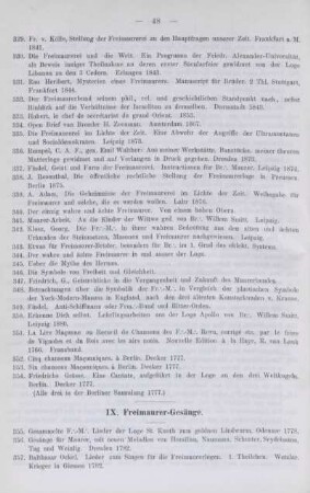 IX. Freimaurer-Gesänge.