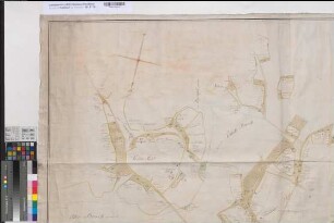 Großendorf (Rahden) Teilung des Gemeinheitsbezirks 1794 80 rh. Ruten = 9 cm 105 x 160 kol. Zeichnung Friemel Spez.Verz. Markenkarten IV Nr. 2