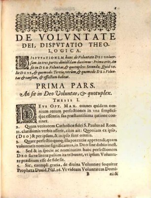 De Volvntate Dei Disputatio Theologica