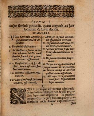 Disputatio Juridica, De Jure Seminis
