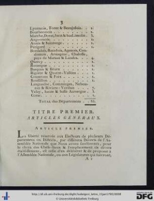 Titre Premier.