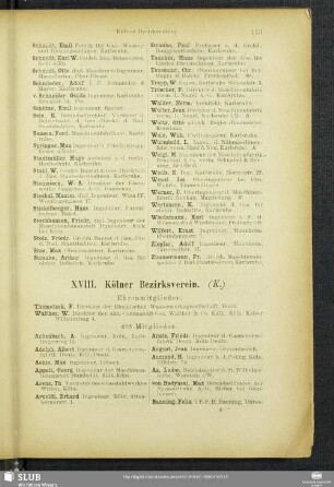 XVIII. Kölner Bezirksverein.