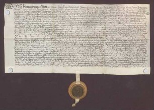 Vor Schultheiß und Gericht zu Untergrombach verkaufen Hans Ritter und seine Ehefrau Elisabeth an Wilhelm Rehm, Generalkollektor im Bistum Speyer, 2 Gulden jährlicher Gült um 40 Gulden.