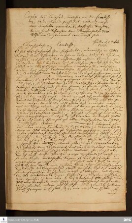 Brief von August Hermann Francke an Rosina Isabella von Wurmbrandt.