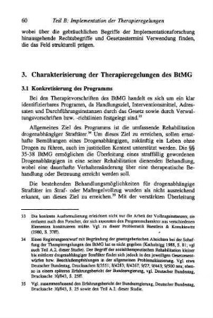 60-78, 3. Charakterisierung der Therapieregelungen des BtMG