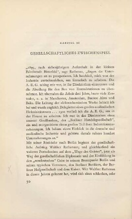 Kapitel III. Gesellschaftliches Zwischenspiel