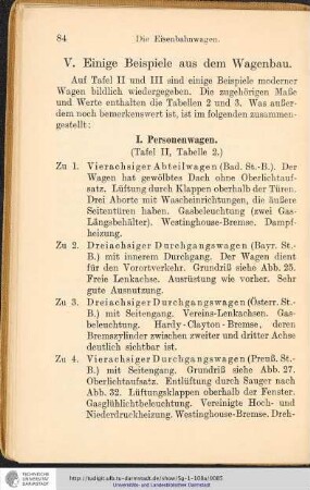 V. Einige Beispiele aus dem Wagenbau