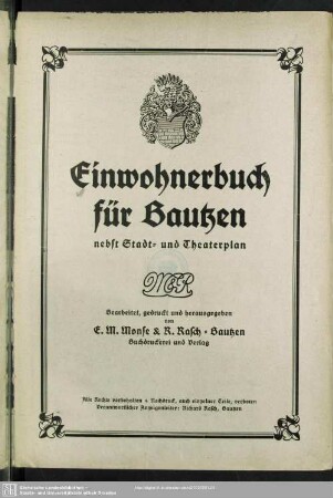 1935: Einwohnerbuch für Bautzen