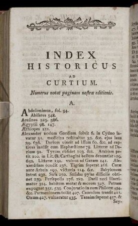 Index Historicus Ad Curtium.