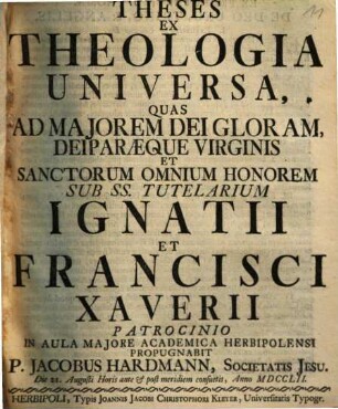 Theses Ex Theologia Universa