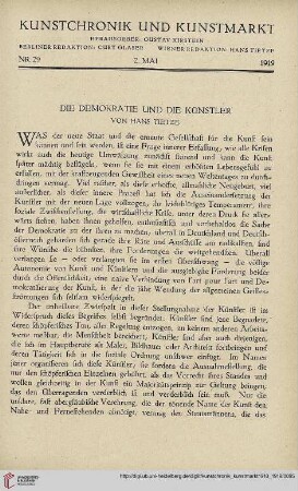 Neue Folge 30 = Jahrgang 54: Die Demokratie und die Künstler