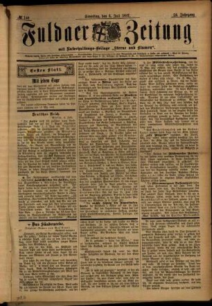Erste Ausgabe vom Samstag, den 03. Juli 1897.