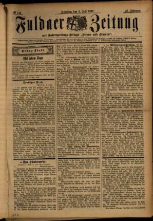 Erste Ausgabe vom Samstag, den 03. Juli 1897.