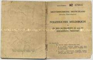 Polizeiliches Meldebuch der Militärregierung für Personen mit Einstufung in Kategorie III und IV des Entnazifizierungsausschusses - Personenkonvolut