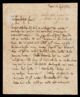 Brief von Jacob Grimm an Georg Carl Frommann