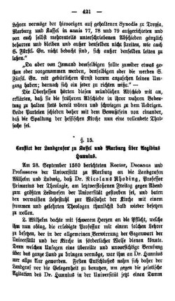 §. 15. Conflict der Landgrafen zu Kassel und Marburg über Aegidius Hunnius.