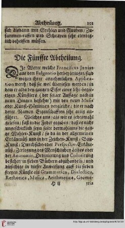 Die Fuenffte Abtheilung