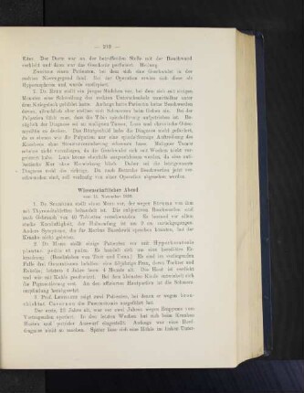 Wissenschaftlicher Abend vom 11. November 1899.