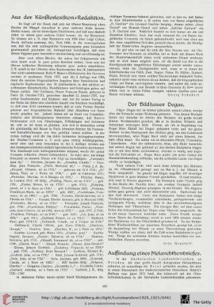 Aus der Künstlerlexikon-Redaktion