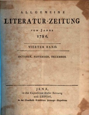 Allgemeine Literatur-Zeitung : ALZ ; auf das Jahr .... 1786, 4