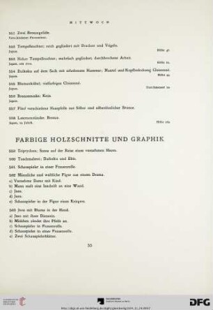 Farbige Holzschnitte und Graphik (Nr. 559-576)