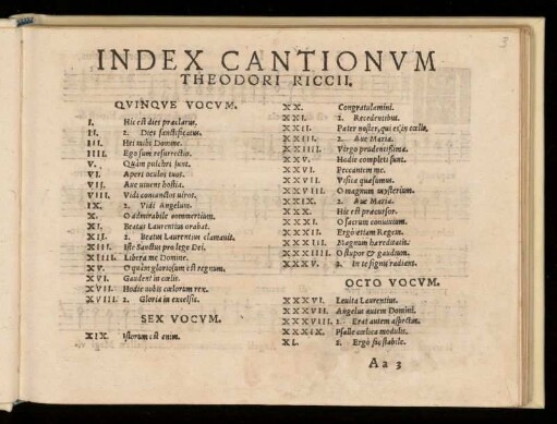 Index Cantionvm