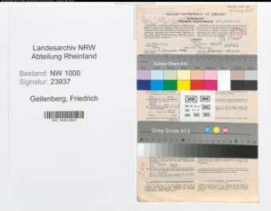 Entnazifizierung Friedrich Geilenberg, geb. 09.12.1902 (Vers.Angest.)