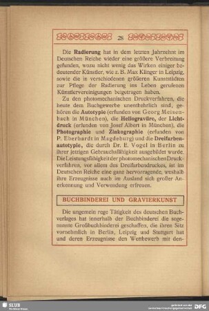 Buchbinderei und Gravierkunst