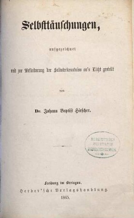 Selbsttäuschungen