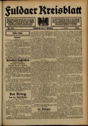 Ausgabe vom Mittwoch, den 07. Oktober 1914.