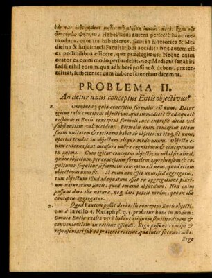 Problema II. An detur unus conceptus Entis obiectivus?