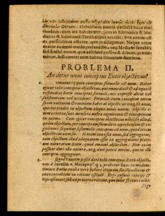 Problema II. An detur unus conceptus Entis obiectivus?