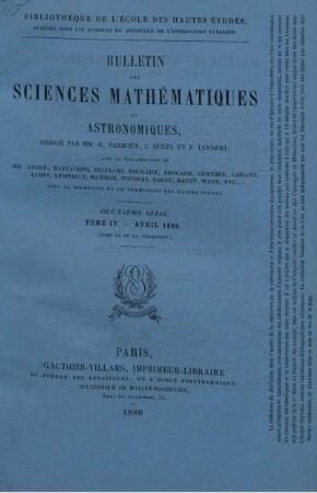 Tome IV. - Avril 1880.