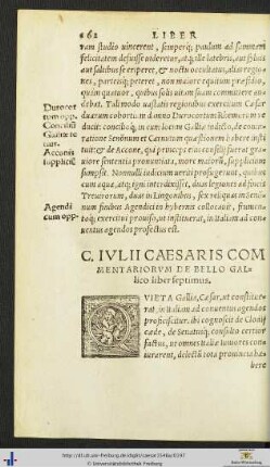 C. Iulii Caesaris Commentariorum De Bello Gallico liber septimus