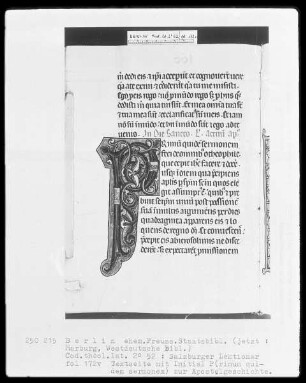 Lektionar aus Salzburg — Initiale P(rimum quidem sermonem), Folio 172verso