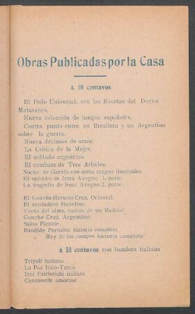 Obras publicadas por la casa