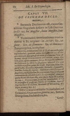Caput VII. De Secunda Declinatione.