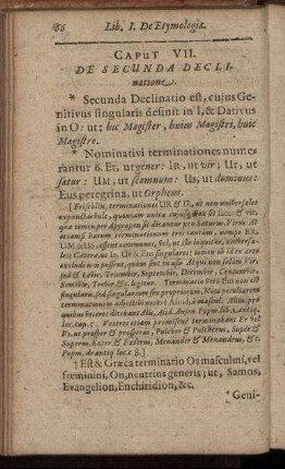 Caput VII. De Secunda Declinatione.