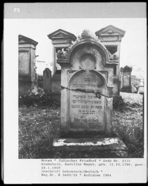 Grabstein von Karoline Mayer (gestorben 1869.01.24)