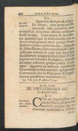 Cap. VIII. De Visitationibus Ecclesiasticis