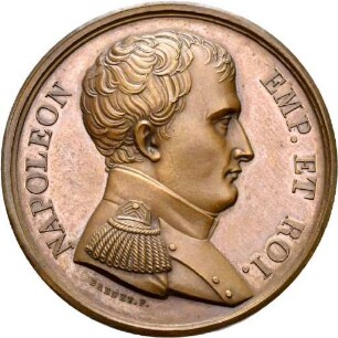 Medaille auf die Abreise Napoleons aus Paris zur Armee 1814